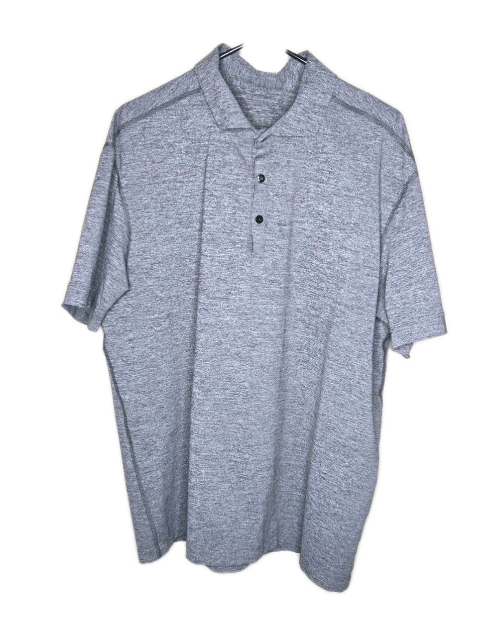LULULEMON HCLU/HCUE Blue Soft Jersey Short Sleeve Polo Shirt Top Large
